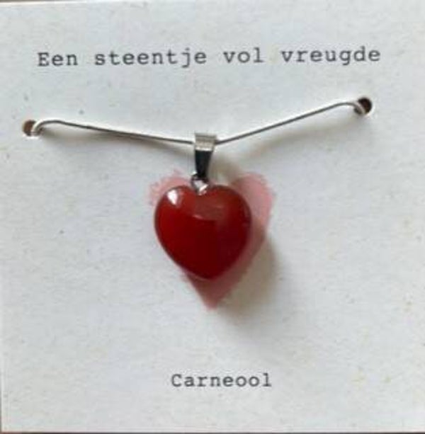 Halsketting 'Een steentje vol vreugde' Carneool