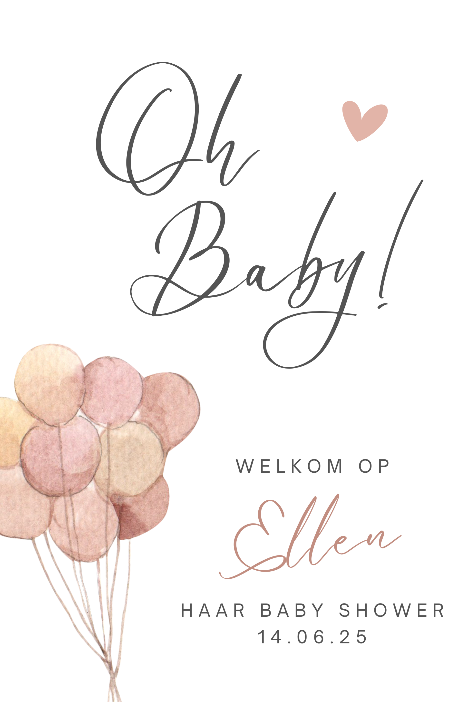 Bord babyshower (geschikt voor binnen)