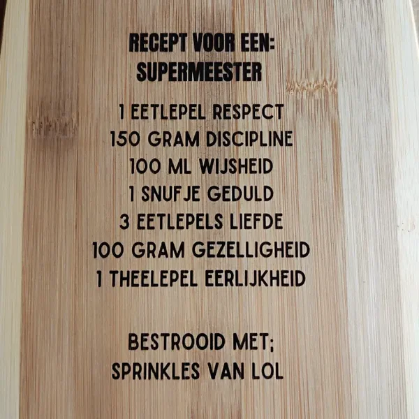 Plank met tekst