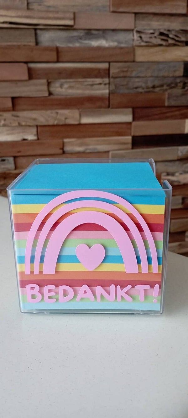 Notitie blaadjes in houder