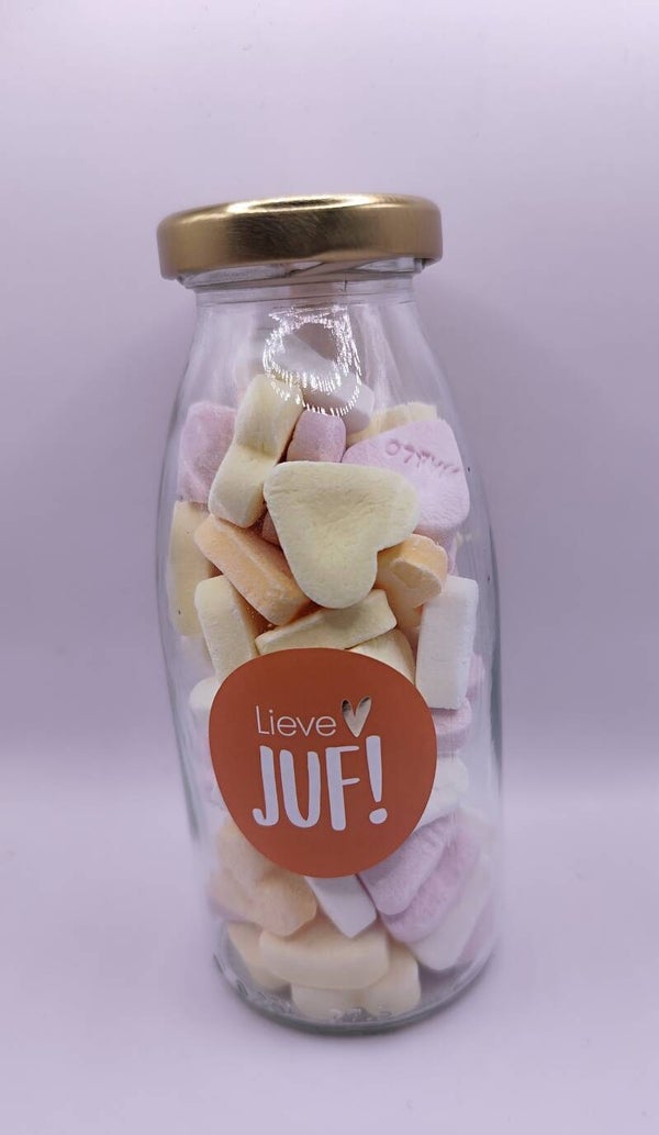Flesje snoep hartjes
