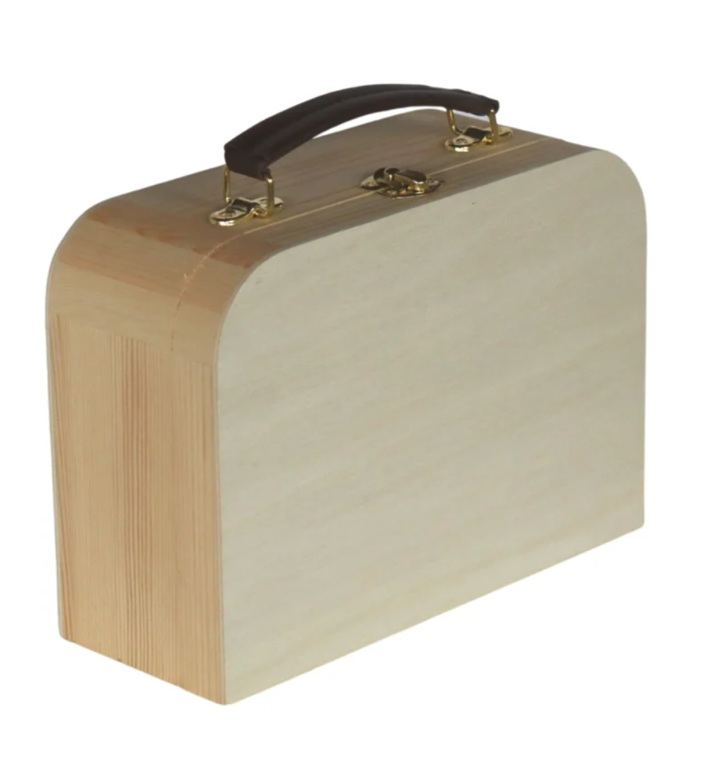 Houten koffer met naam