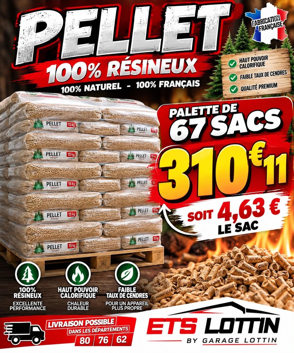 Pellet 67 sacs