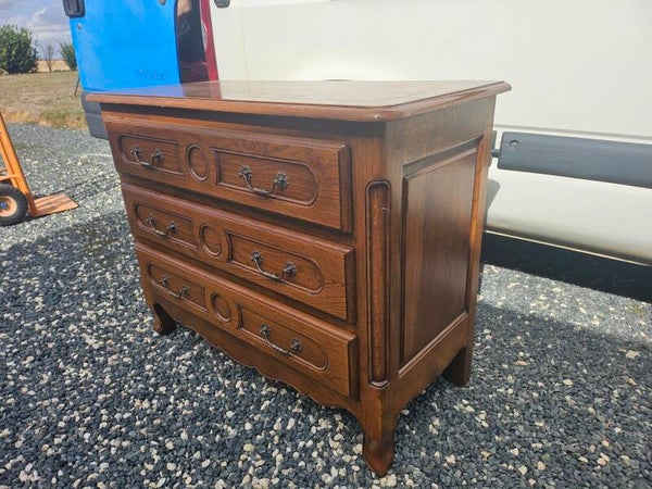 Commode  chêne macif 3 tiroirs