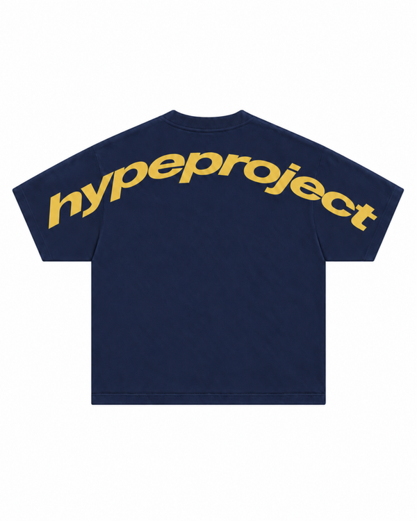 HYPE ARC TEE — NAVY/YELLOW