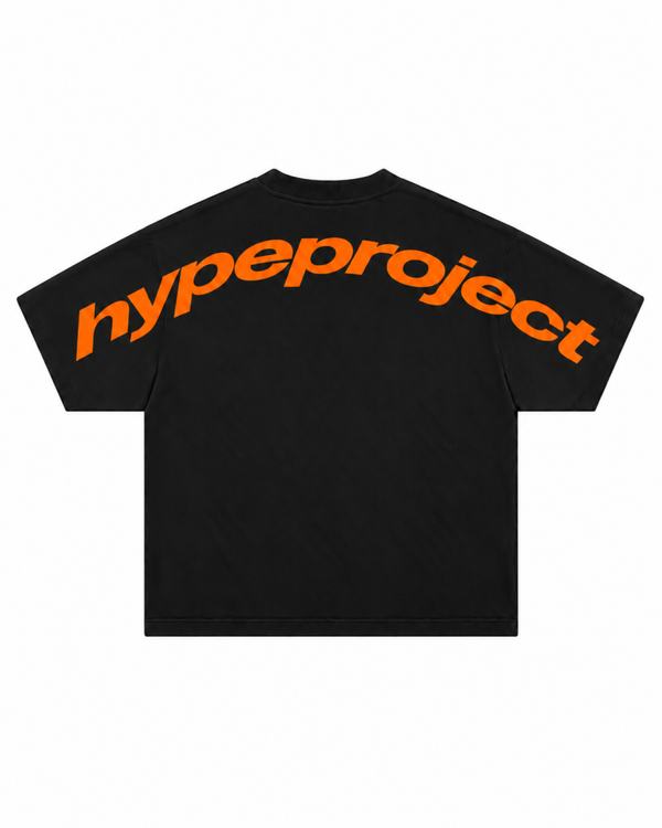 HYPE ARC TEE — BLACK/ORANGE