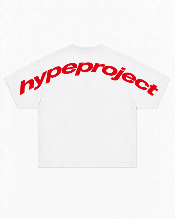 HYPE ARC TEE — WHITE/RED