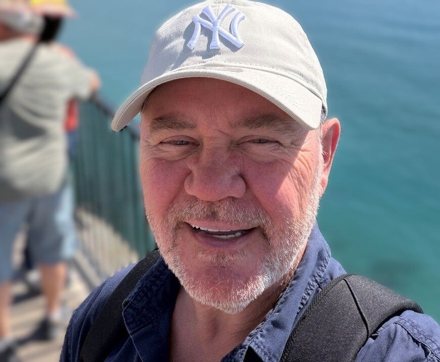 Dirk Gück mit seiner Hündin Mia