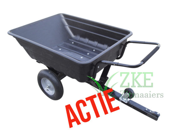 Aanhangwagen met kunststof kiepbak 250 kg.