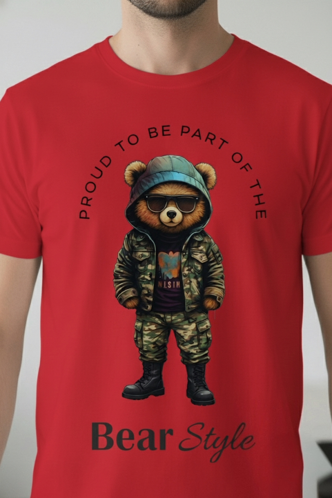 The Original Bear Style Camouflage Graphic T-Shirt