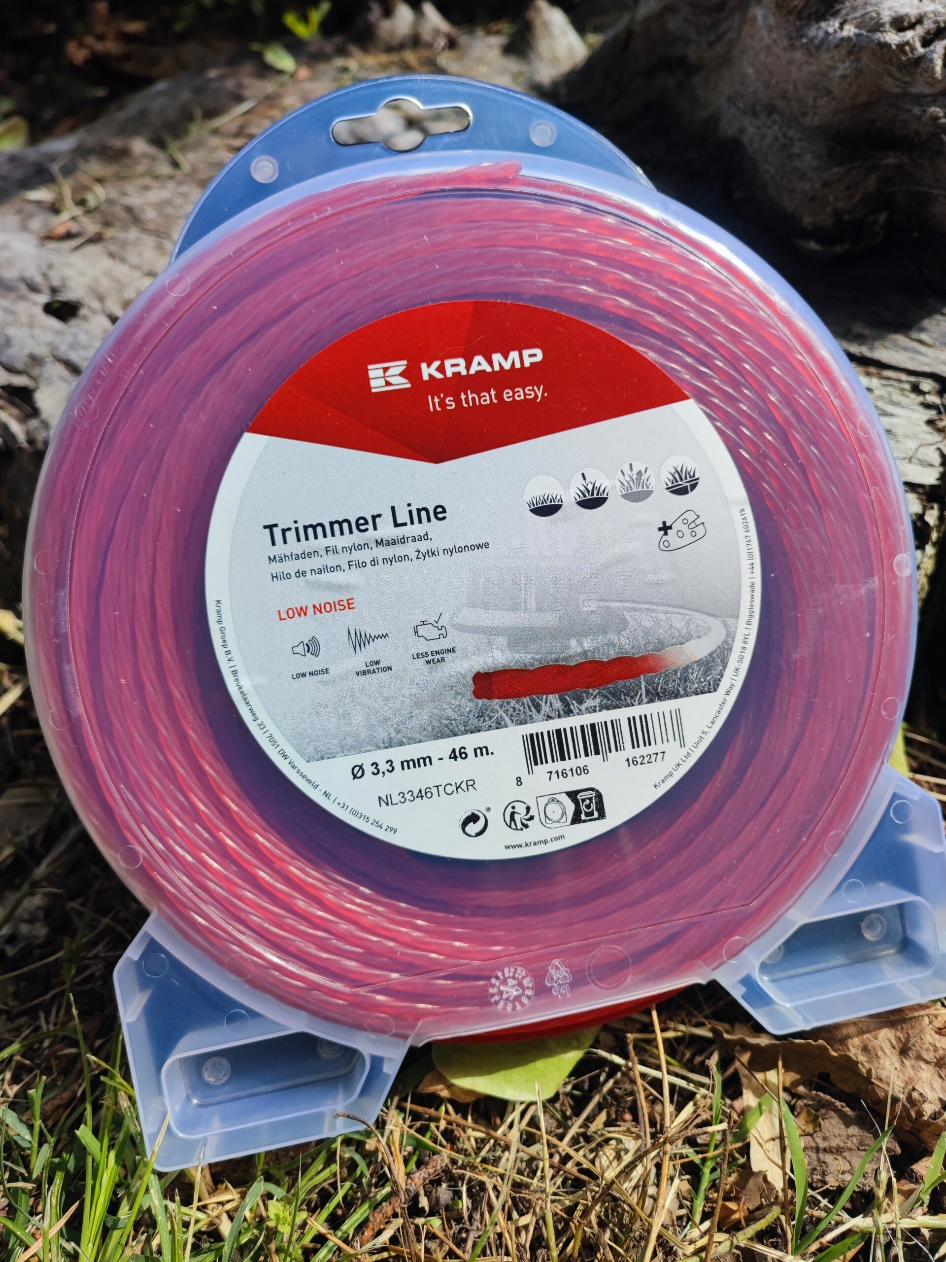 Fil de coupe pour débroussailleuse torsadé rouge Kramp 3.3mm x 46m