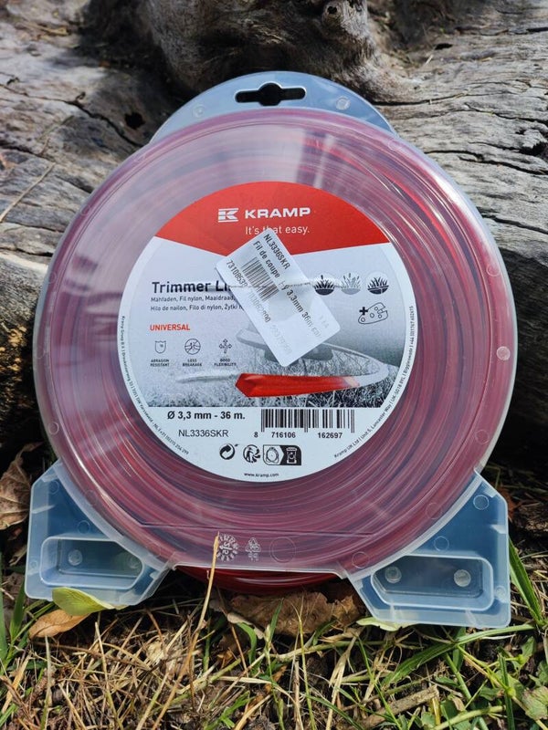 Fil de coupe pour débroussailleuse Carré rouge Kramp 3.3mm x 36m