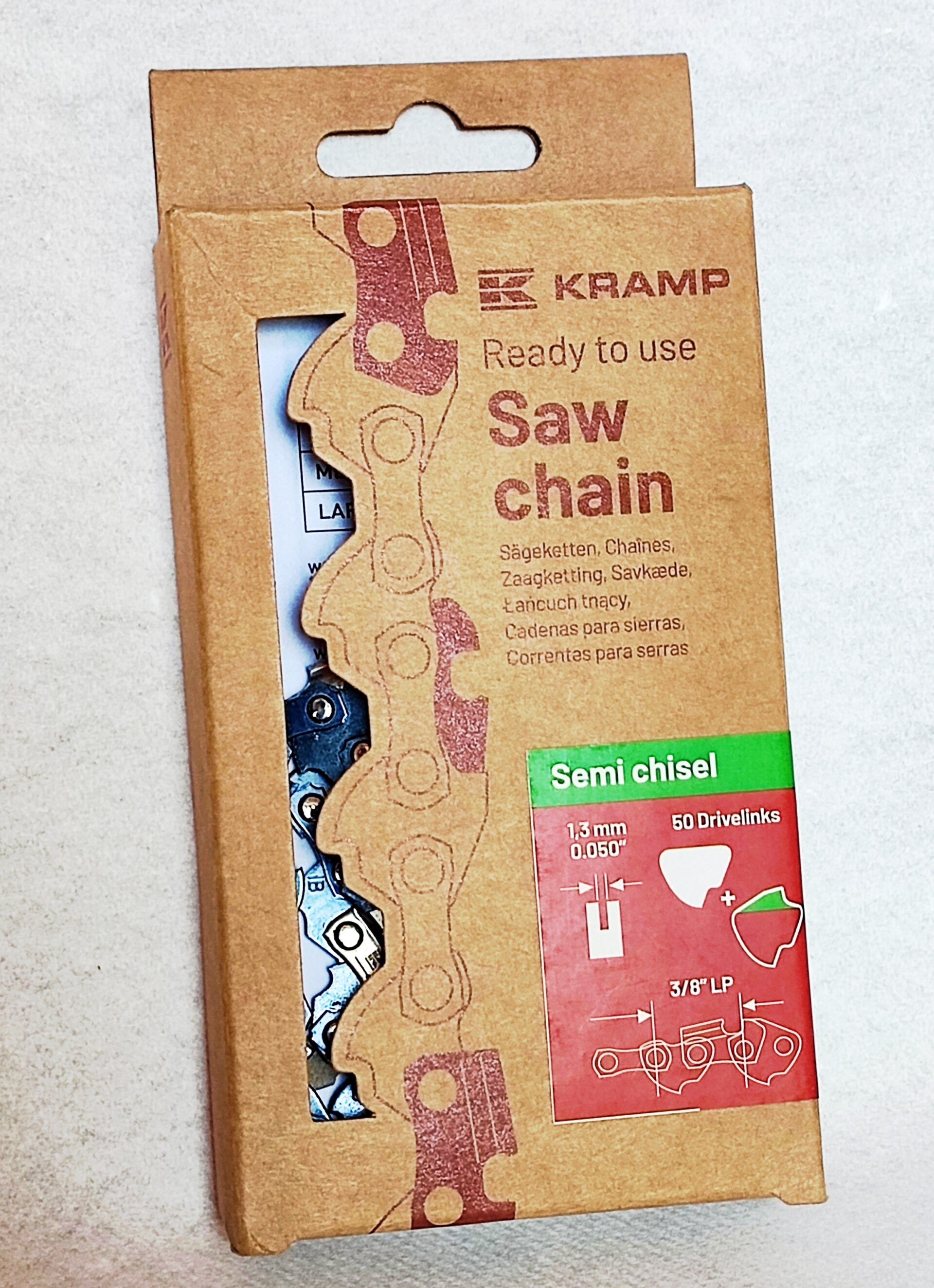 38LP13SB50EKR Chaîne de tronçonneuse 3/8" 1,3 mm 50 DL semi-chisel, Kramp Efficiency