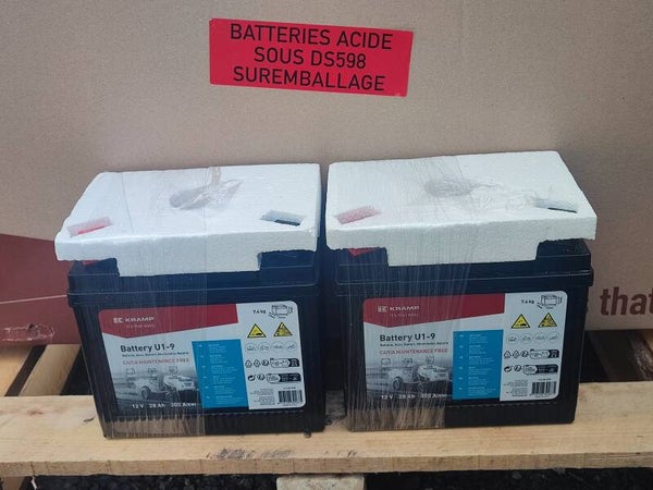 Lot de 2 Batteries U1-9 12V 28Ah 300A Kramp