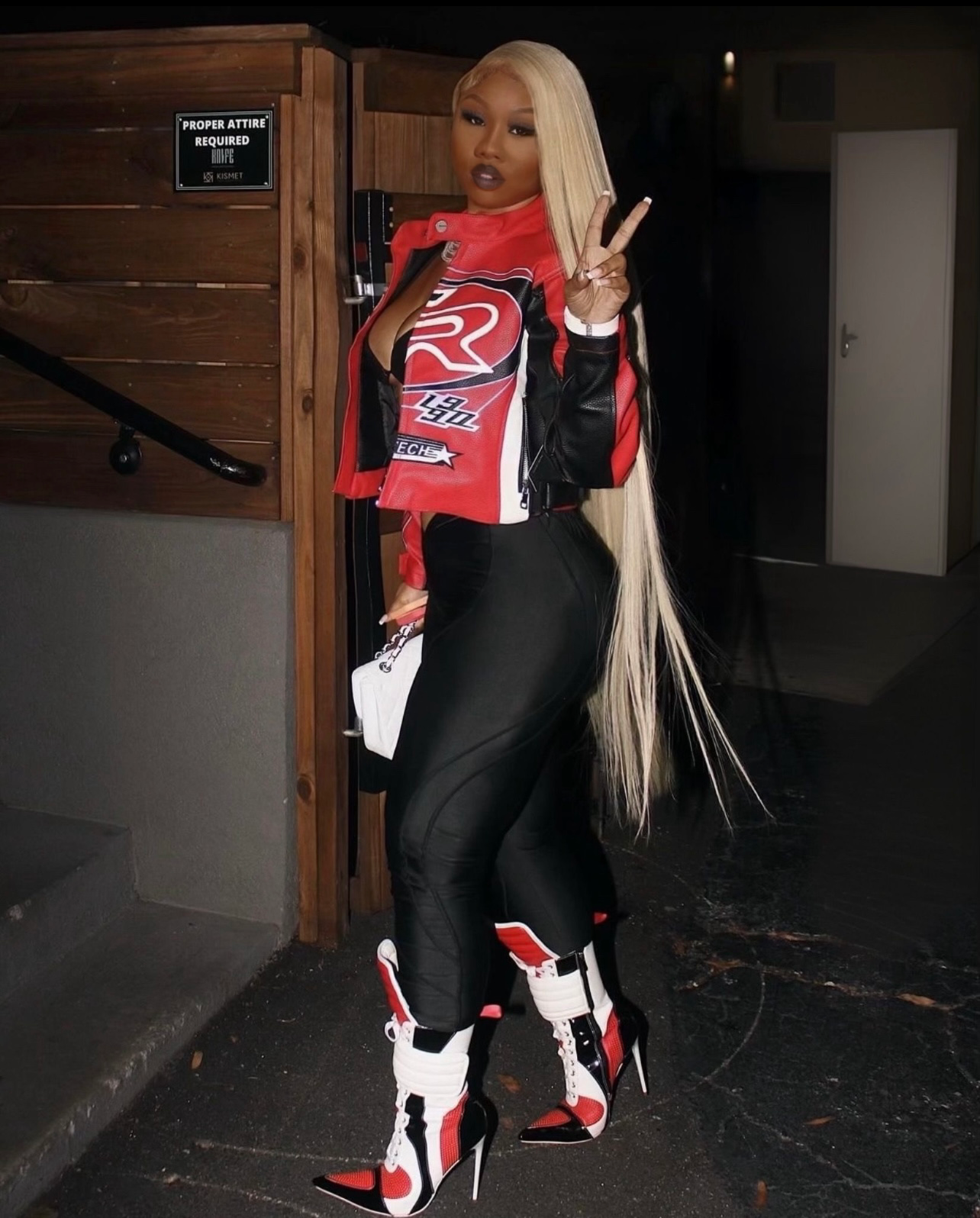 Red Racing Moto Jacket Dripology Fashion Lab