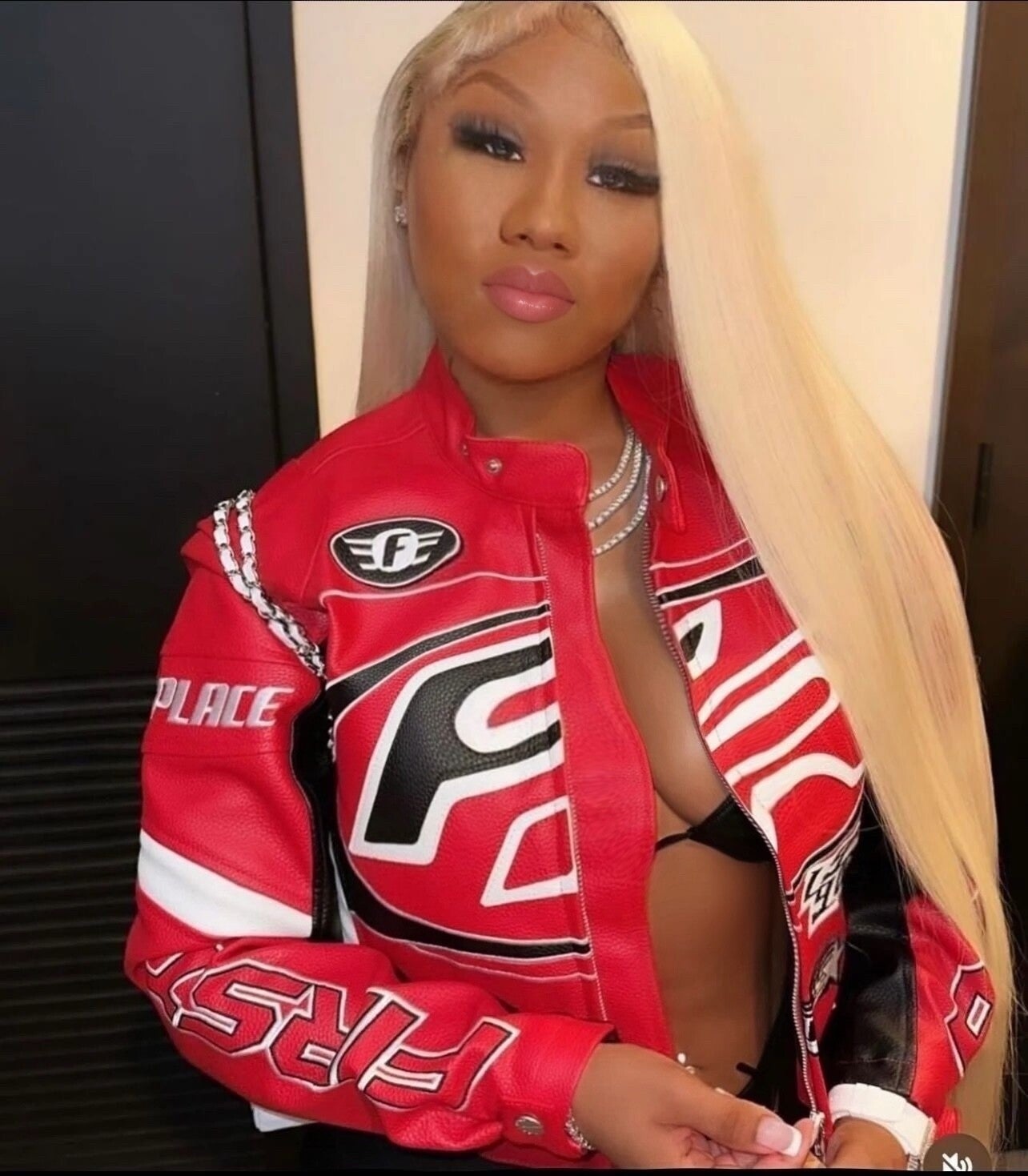 Red Racing Moto Jacket Dripology Fashion Lab