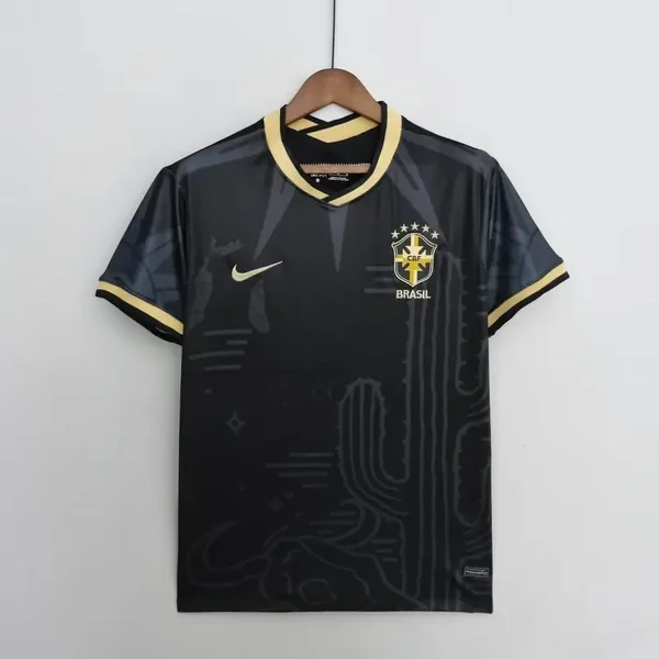 2022 Brazilië Special Edition Zwart Voetbalshirt 1:1