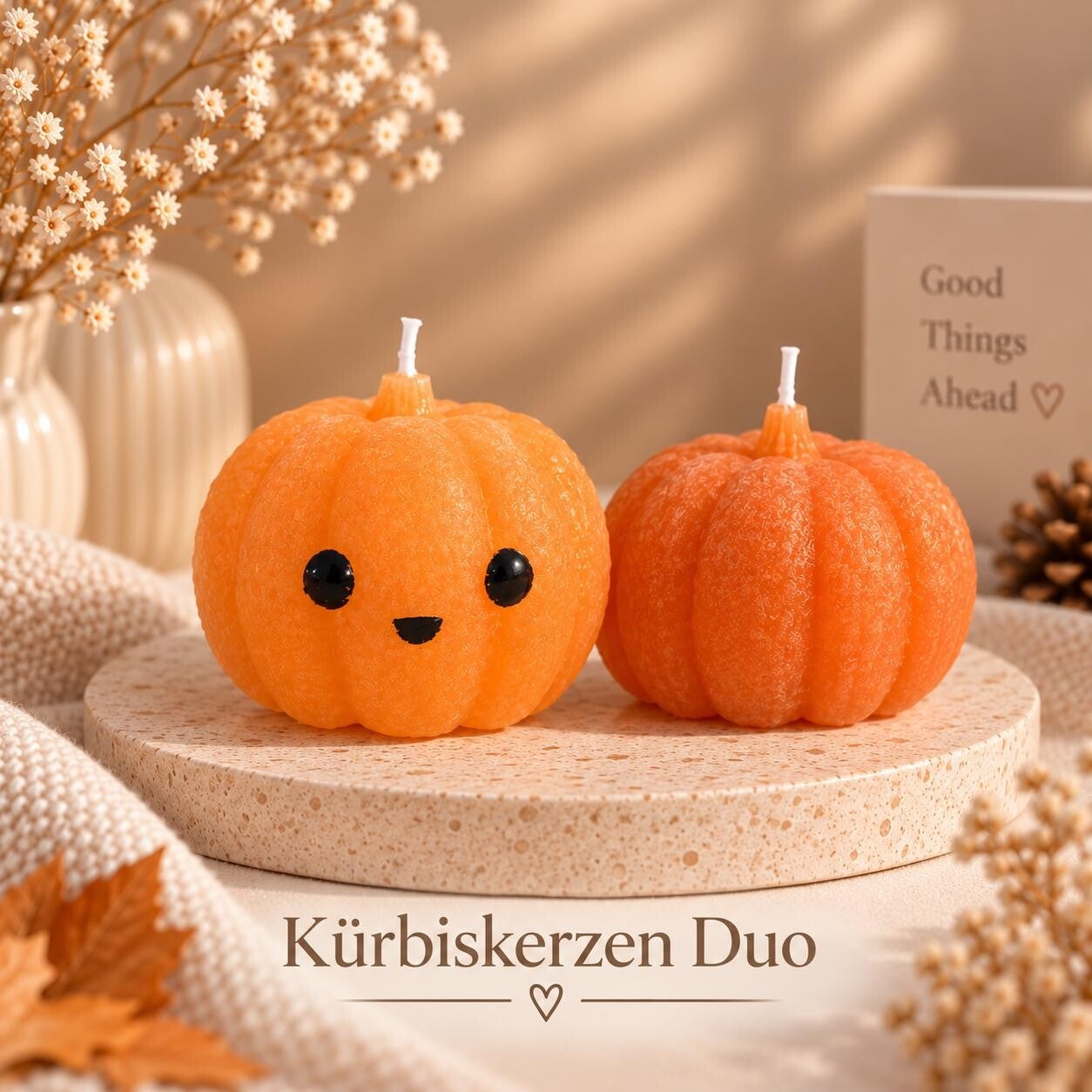 Kürbiskerzen Duo