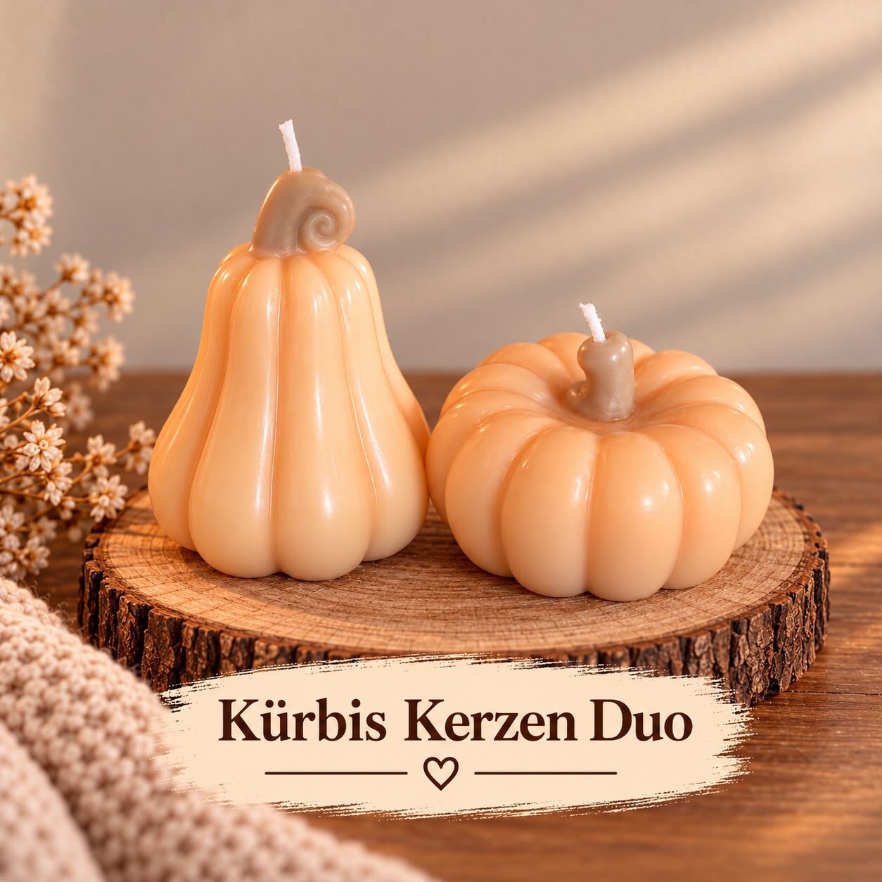 Kürbiskerzen-Duo