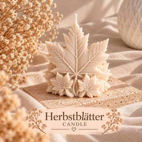 Herbstblätter Kerze