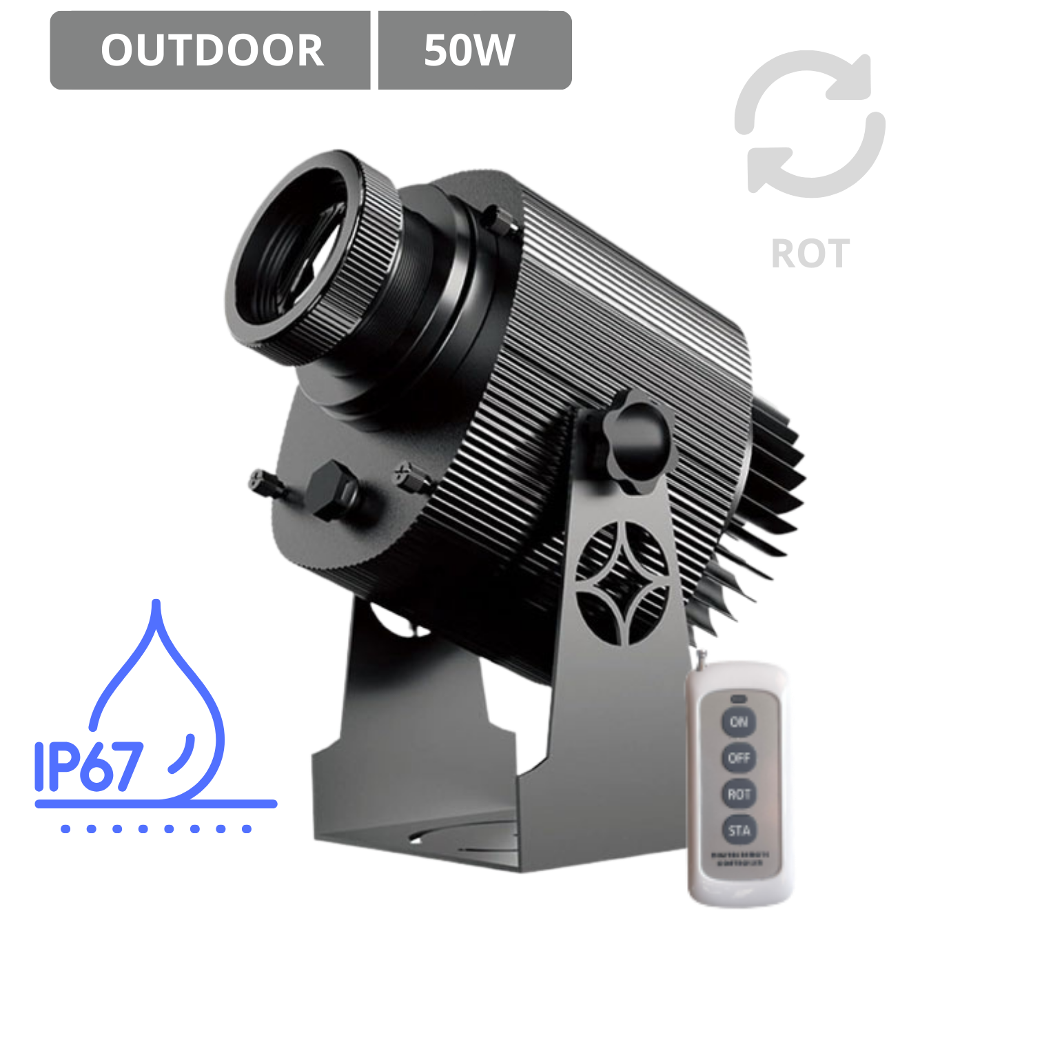 Projektor GOBO 50W IP67 – do elewacji