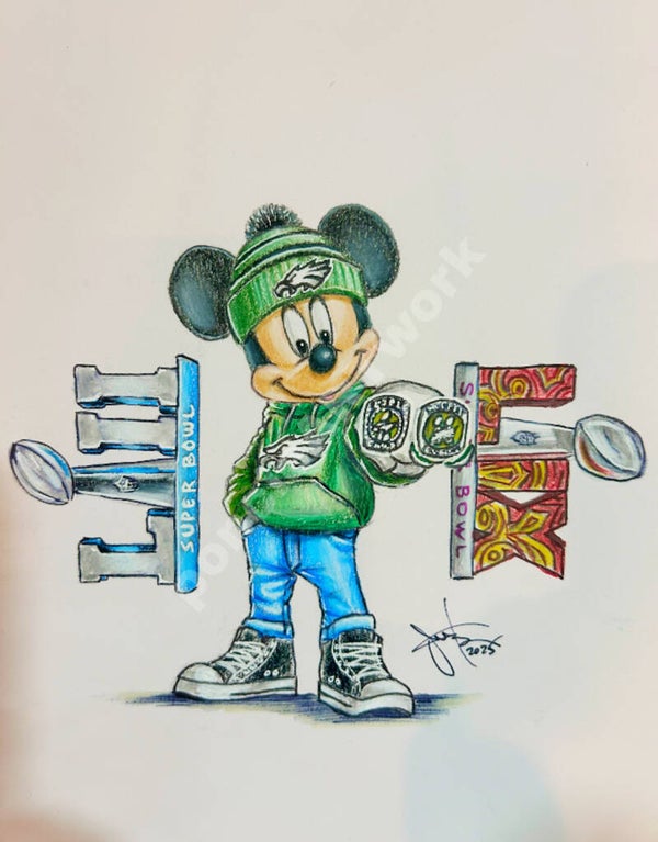 Philadelphia Eagles Super Bowl Mickey Original Art