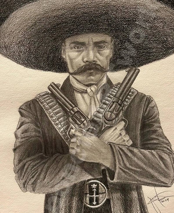 Zapata Mexican Revolutionary Art Print Hand Signed