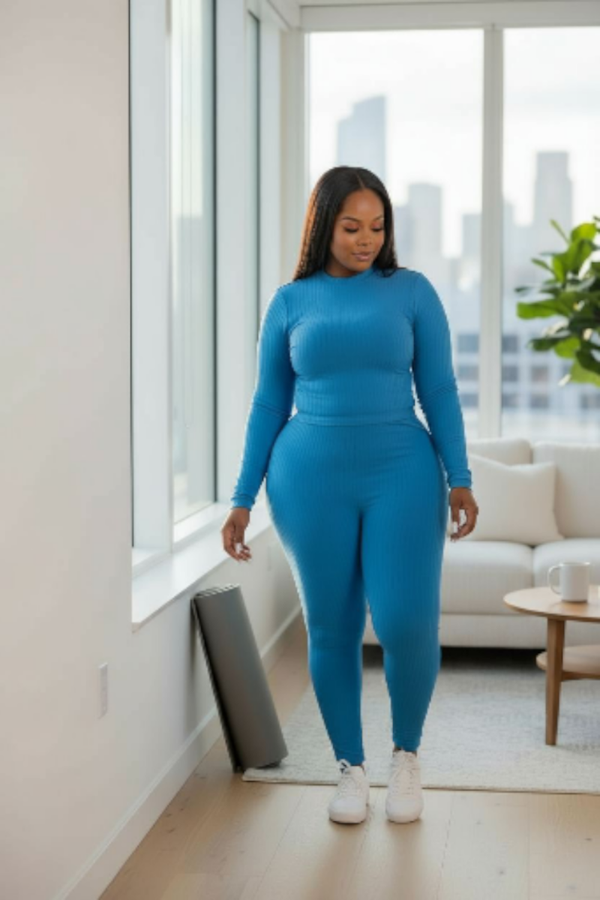 Two piece plus size rugged long sleeve pants set