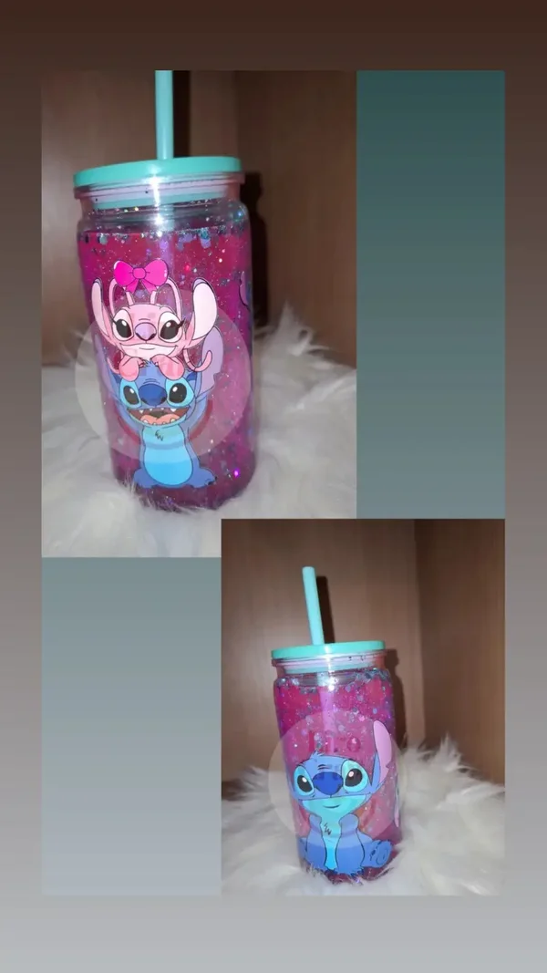 Snowglobe tumbler 470ml stitch