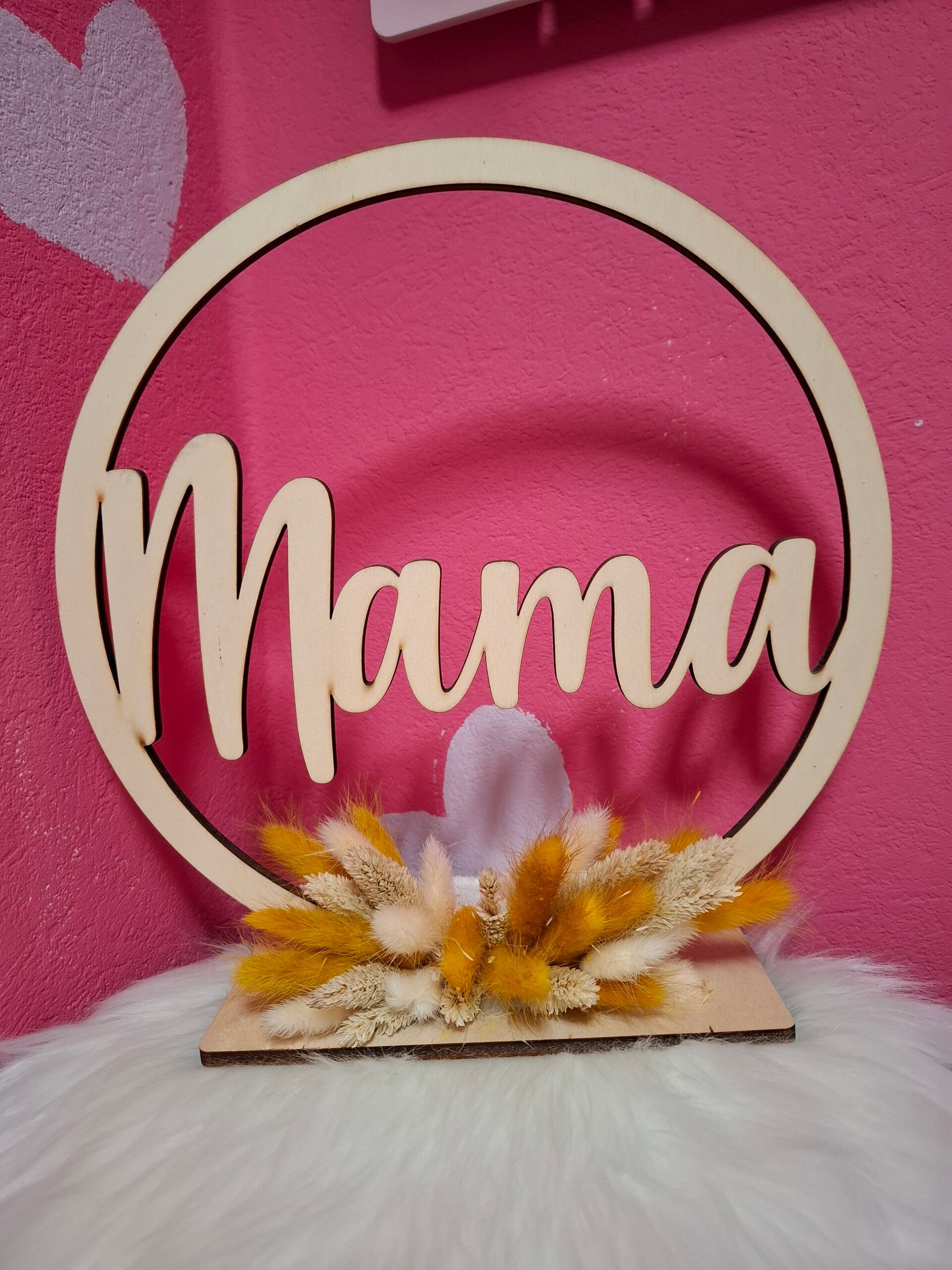 Hoop (rond) mama met droogbloemen
