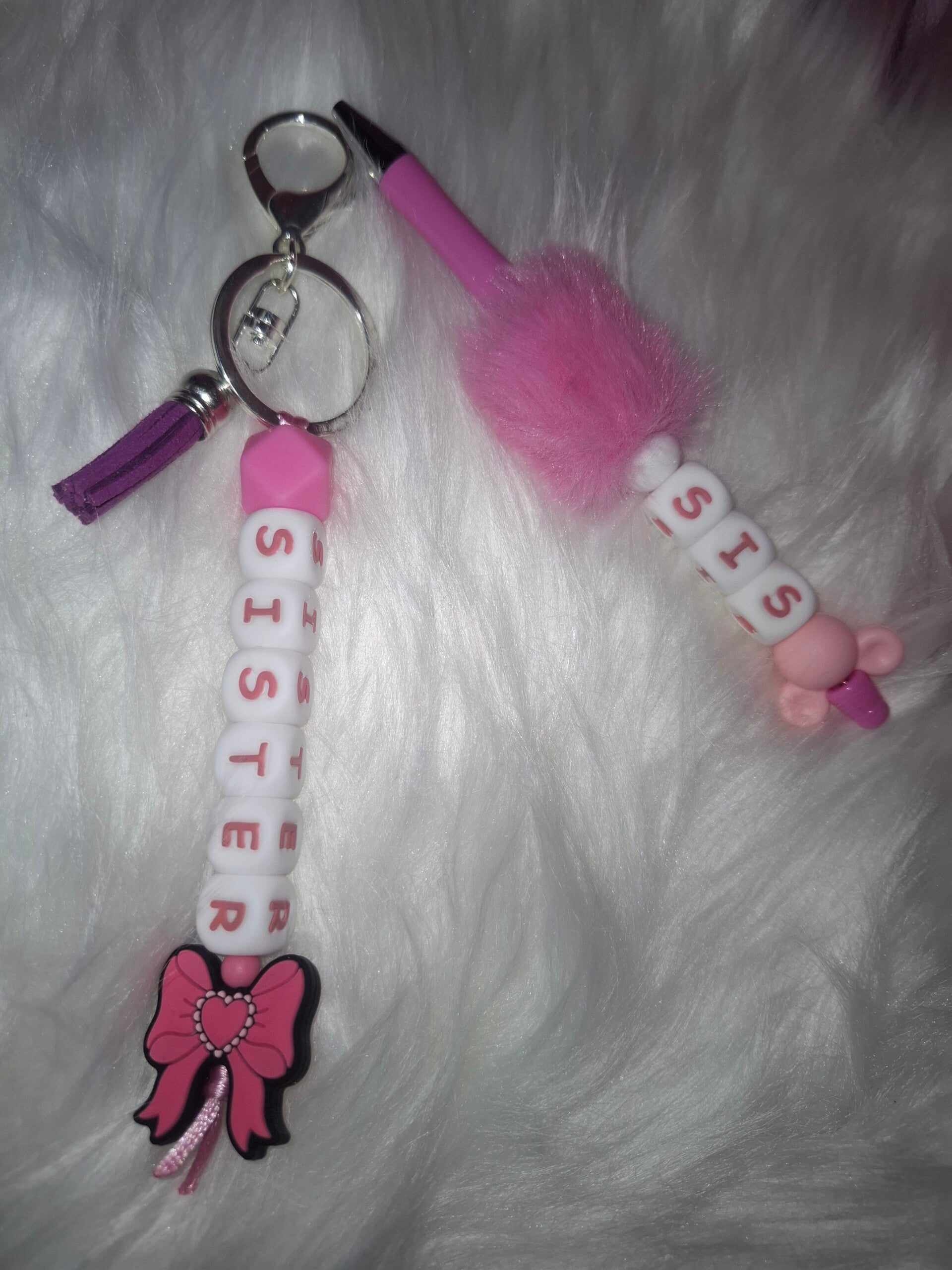 Set Kralenpen + sleutelhanger sister