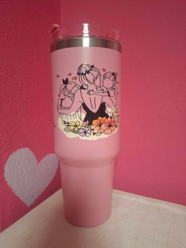 XL thermobeker roze mama 2 meisjes