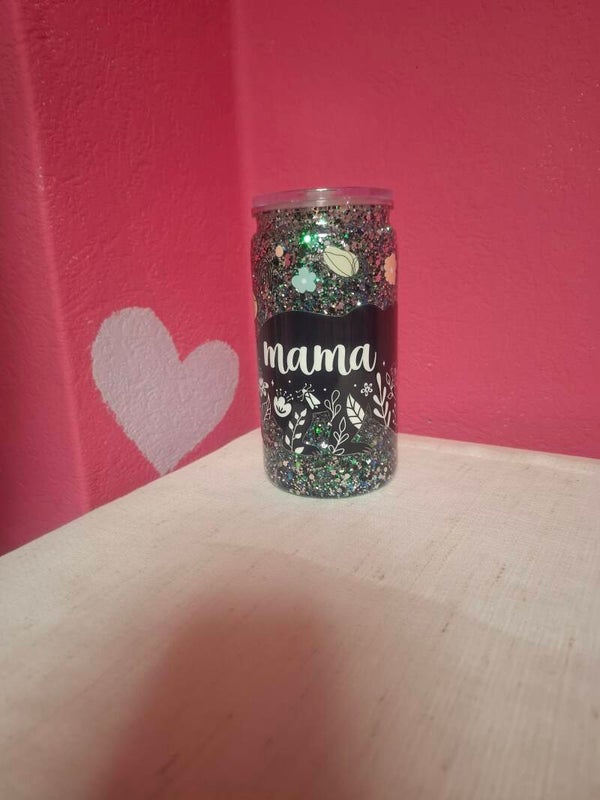 Snowglobe tumbler dark mama bear
