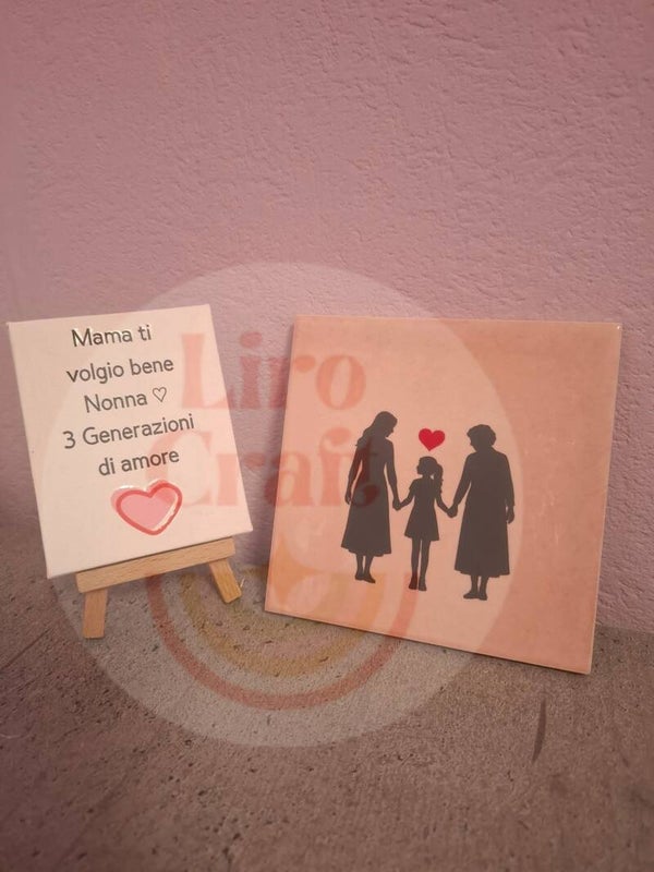 Tegeltje + schildersdoek 3 generaties set