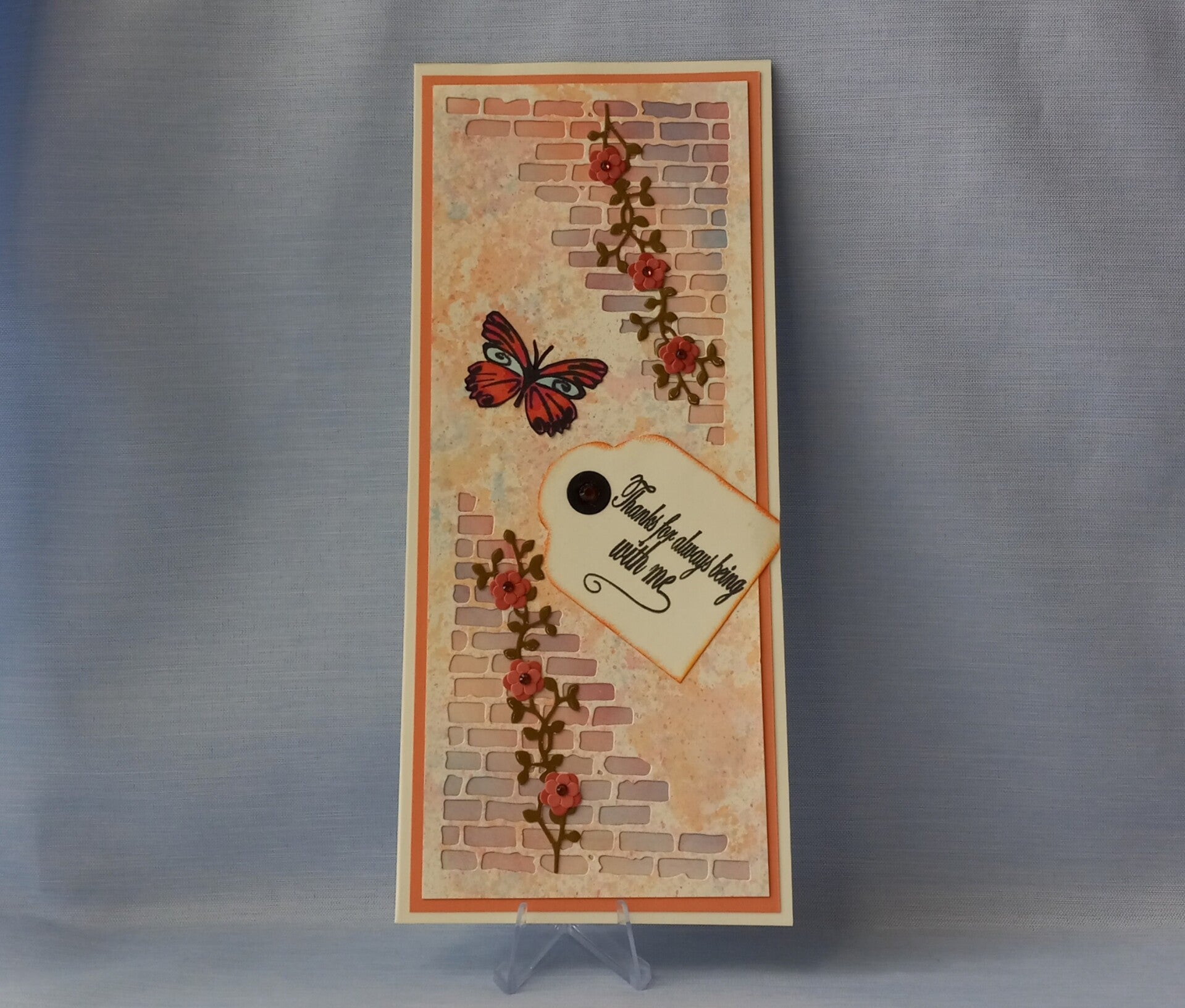 "Orange Floral" Thank You Card