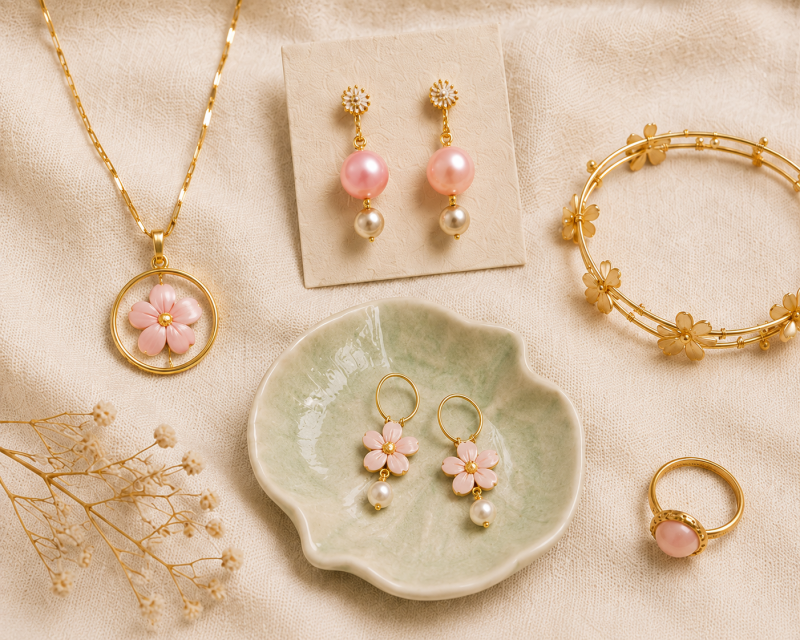 Jewelry being displayed