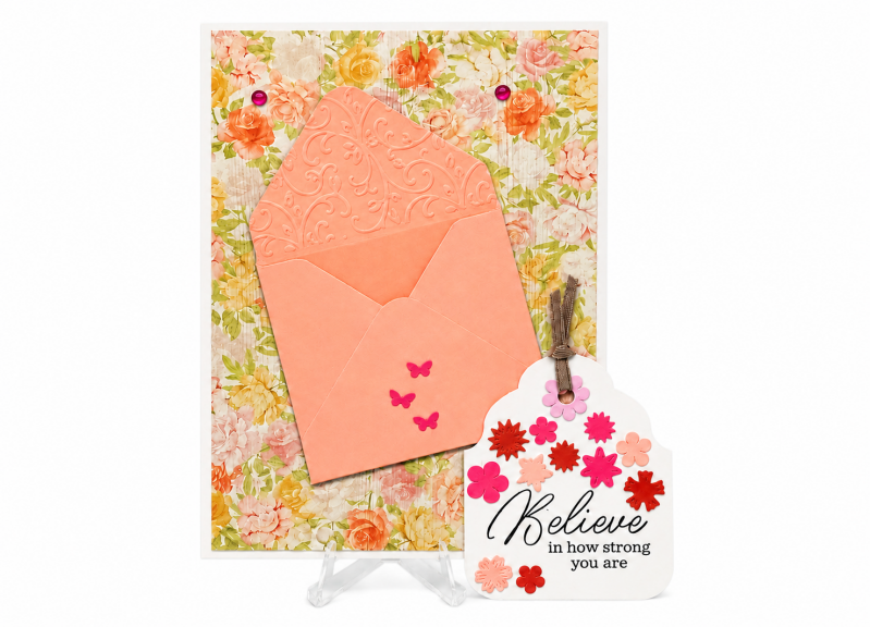 floral pocketed encouragement card