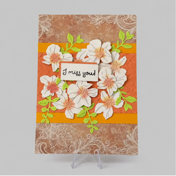 Blossom Motif - Miss You Card