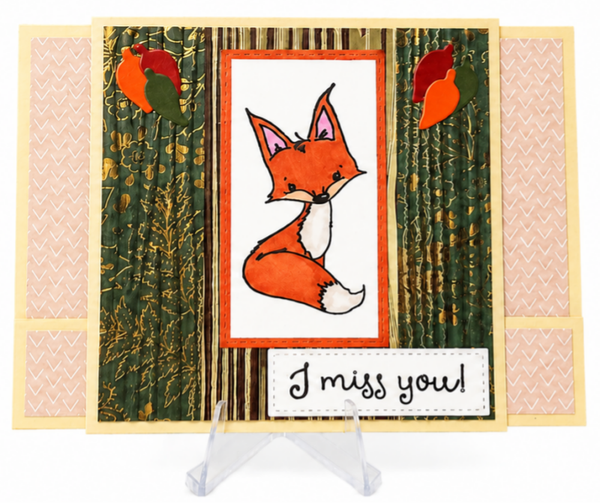 Foxy Easel - Miss You Fun Fold Card