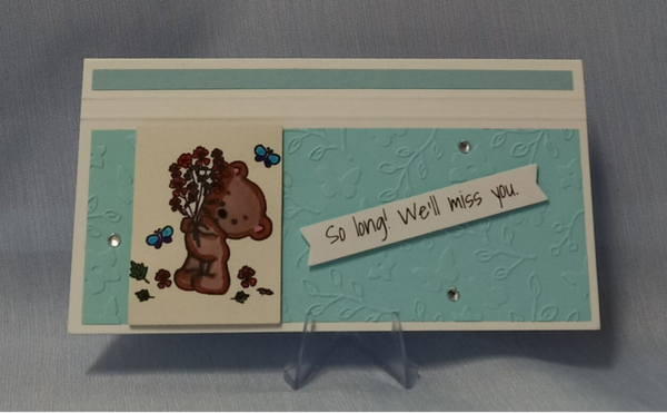 "Wistful Teddy" Going Away Card