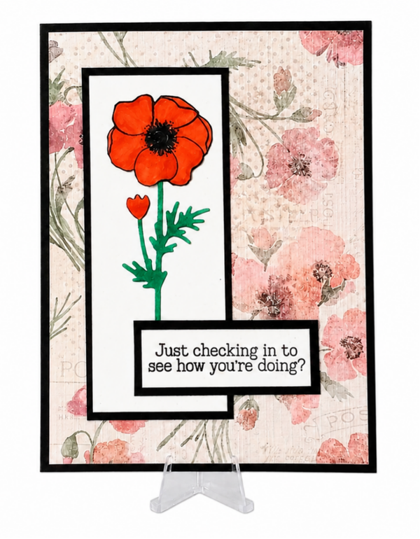 Single Poppy - Get Well Card