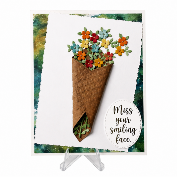 Popping Bouquet - Miss You Card