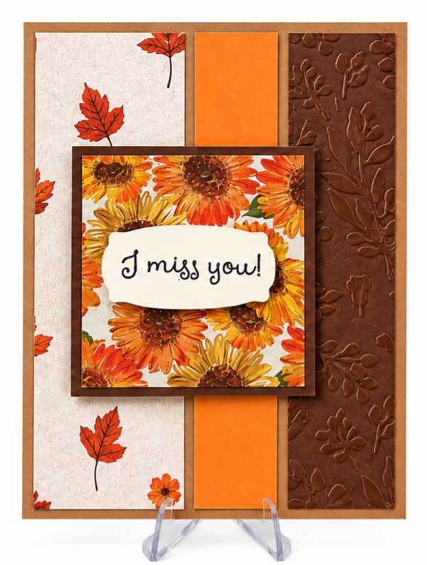 Amber Thoughts - Miss You Fun Fold Card
