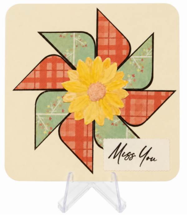 Pinwheel - Miss You Square Card