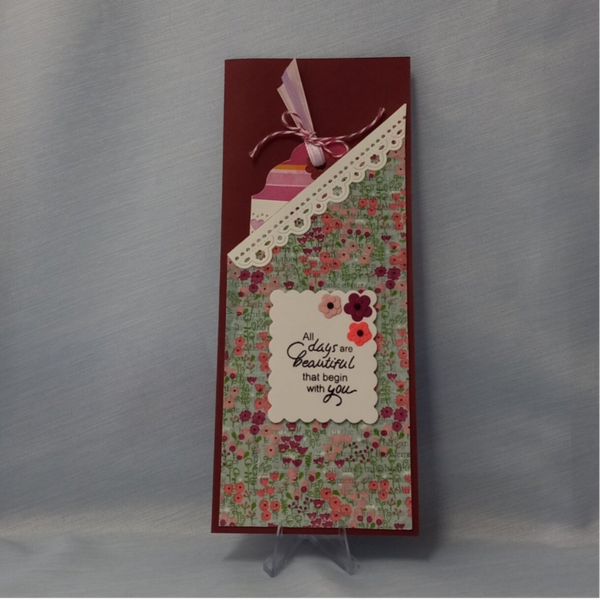 “Burgundy Bloom” Caregiving Card