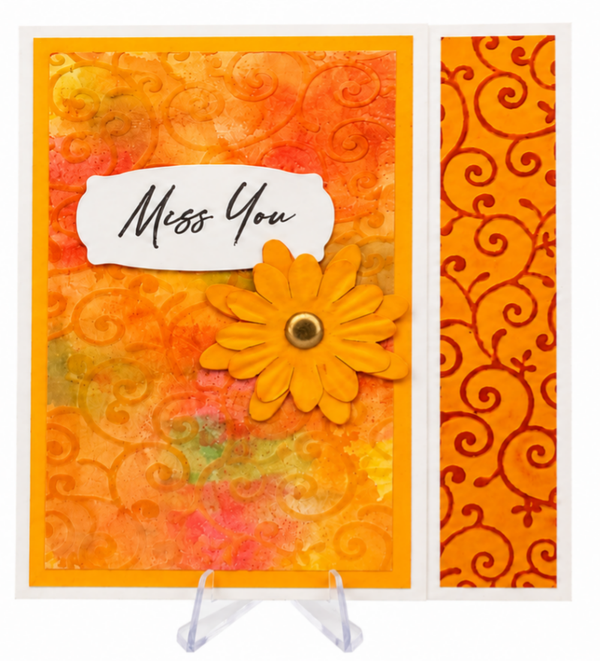Apricot Holder - Miss You Fun Fold Card