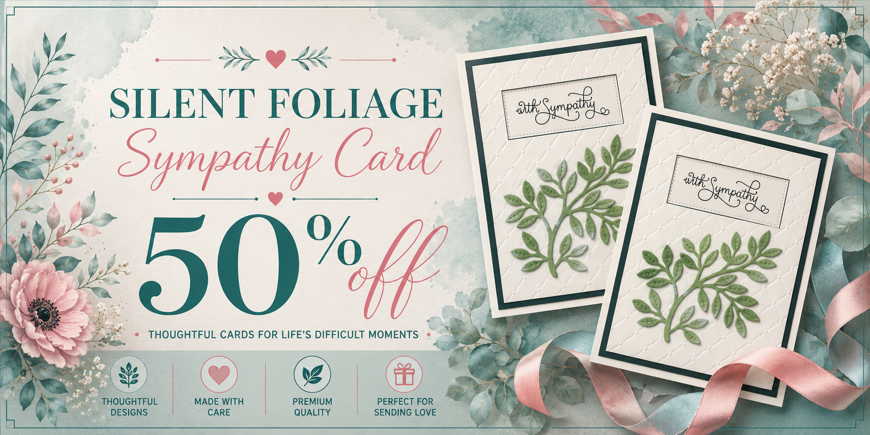 banner for 50% off Sympathy cards