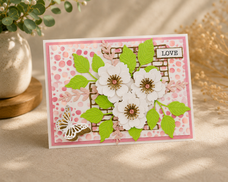Wedding card being displayed