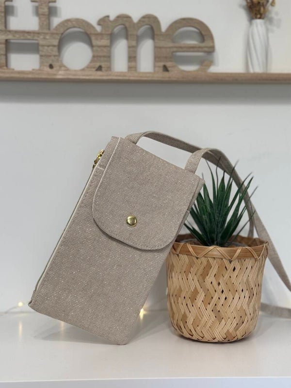 Pochette à bandoulière pour téléphone avec poche zippée