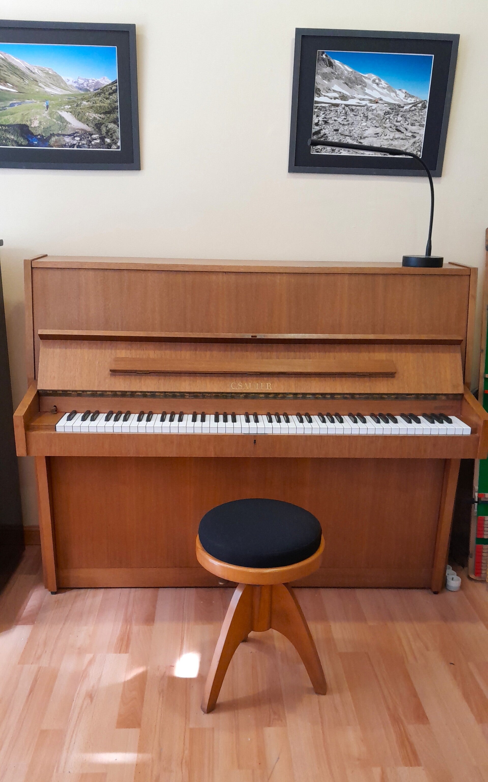 Piano Sauter droit modèle 112 chêne clair d'occasion